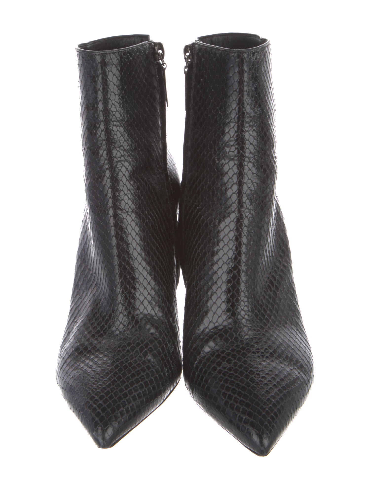 Saint Laurent Leather Animal Print Boots